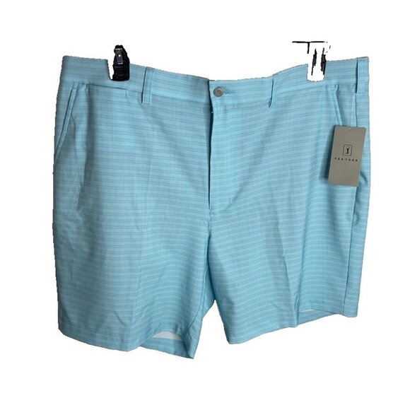 Pga Tour $68 Men's Striped 8" Golf Shorts - Blue Curacao Size 30 - Picture 1 of 6
